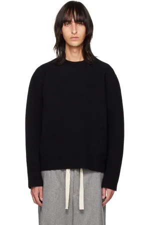 Jil Sander Pull noir à col ras du cou