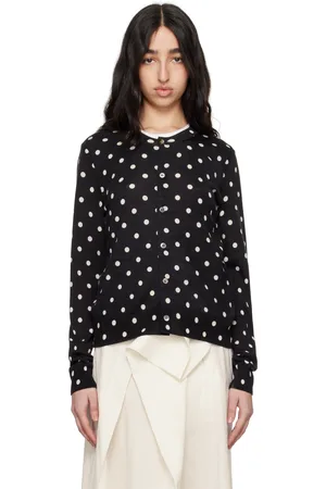 Comme des Garçons Cardigan noir à motifs à pois imprimé