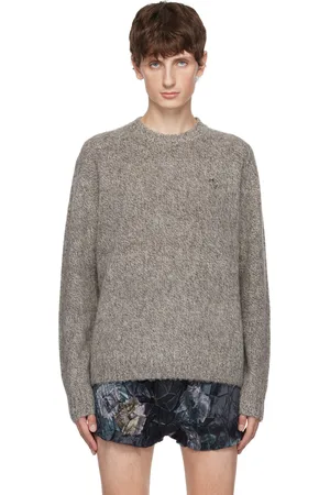Acne Studios Pull gris à logo brodé