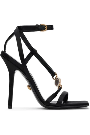 VERSACE Sandales à talon aiguille noires à Méduse 