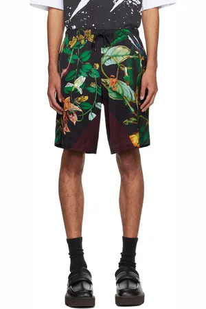 DRIES VAN NOTEN Short noir à image imprimée