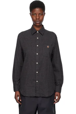 BAPE Chemise noire à appliqués à logo