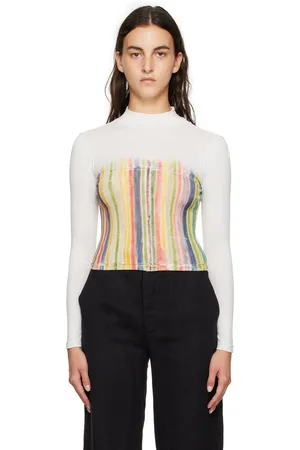 ECKHAUS LATTA Col roulé écourté blanc à panneaux