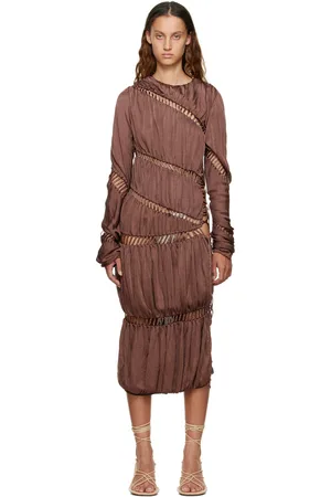 Isa Boulder Robe longue Puzzle brune exclusive à SSENSE