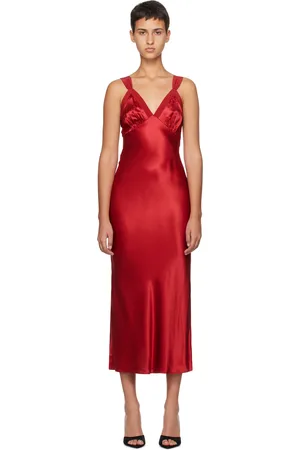Reformation Robe midi Neola rouge