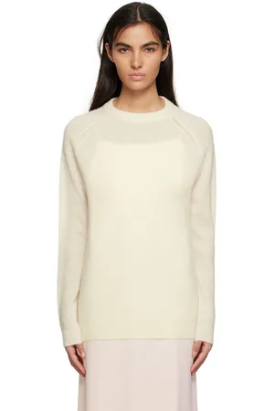 Totême Pull blanc cassé à monogramme