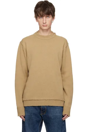 Maison Margiela Pull beige à empiècement aux coudes