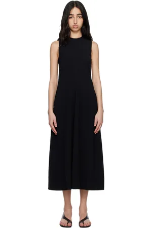 Totême Robe longue noire à rayures