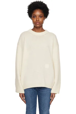 Totême Pull blanc cassé à col ras du cou