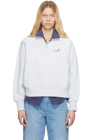 Carhartt Pull molletonné gris à col montant et à logo American Script