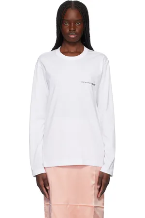 Comme des Garçons T-shirt à manches longues blanc en jersey à logo