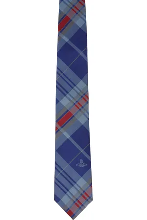 Vivienne Westwood Cravate bleue à motif tartan