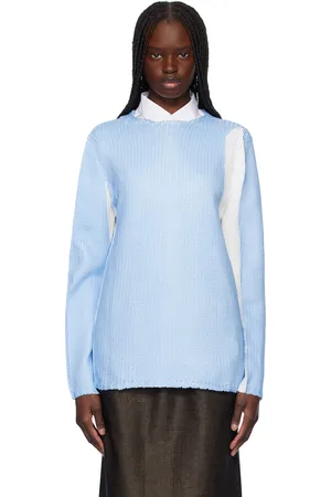 Comme des Garçons Pull bleu à col ras du cou