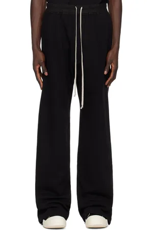 Rick Owens Pantalon de survêtement noir à boutons-pression