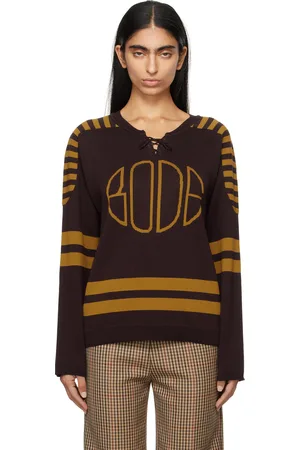 BODE Pull de style hockey brun et jaune