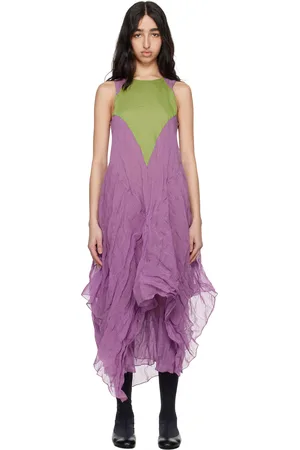 Kiko Kostadinov Robe longue sans manches Shura mauve et vert