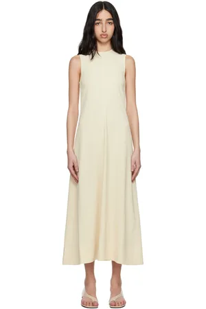Totême Robe longue blanc cassé à rayures