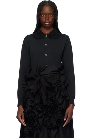Tao & friends Cardigan noir en jersey de polyester à col en crochet