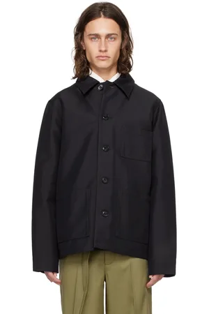 Rohe Blouson bleu marine à col classique