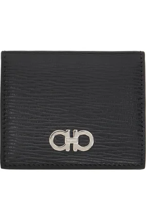 Salvatore Ferragamo Pochette à monnaie noire en cuir