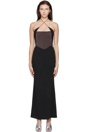 16Arlington Robe longue de style corset Esteli noir et brun