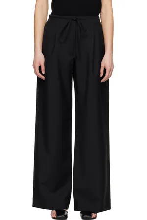 Rohe Pantalon décontracté noir à cordon coulissant