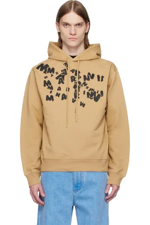 Marni Pull à capuche brun clair à logo Caos imprimé