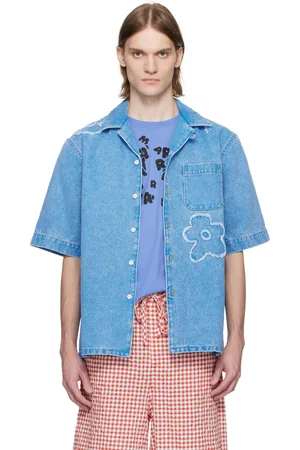 Marni Chemise de bowling bleue en denim