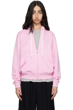 Comme des Garçons Pull à capuche rose à glissière