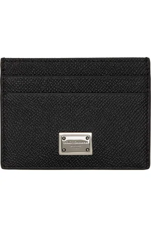 Dolce & Gabbana Porte-carte noir en cuir de veau Dauphine