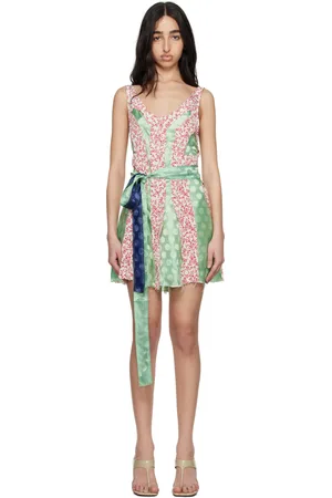 Edward Cuming Robe courte Third Divorce vert et blanc