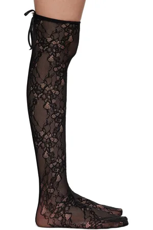 AMBUSH Chaussettes noires en dentelle à ruban