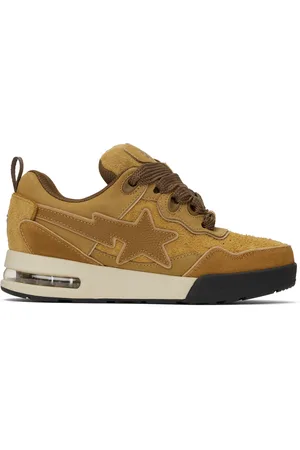 BAPE Baskets Flip #1 brunes à étoiles emblématiques