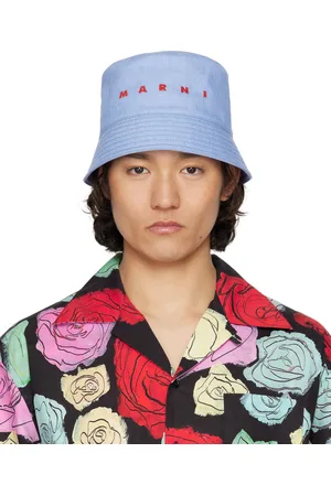 Marni Chapeau bob bleu en denim à logo brodé