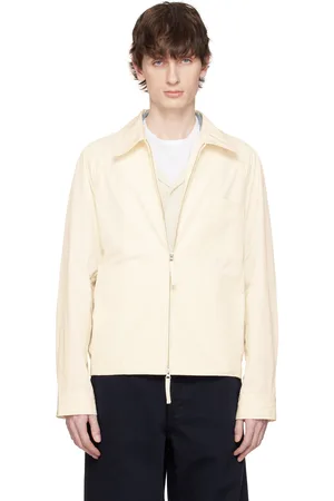 Document Blouson hydrofuge blanc cassé en coton à glissière