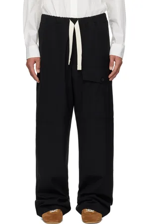 DRIES VAN NOTEN Pantalon cargo noir en laine
