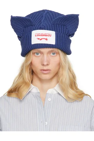 Charles Jeffrey Loverboy Bonnet épais bleu à appliqués à oreille