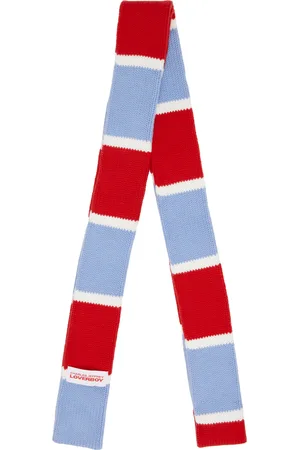 Charles Jeffrey Loverboy Écharpe mince rouge et bleu à rayures