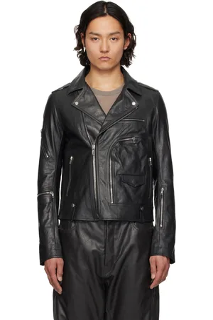 Rick Owens Blouson Stooges noir en cuir à poche Bauhaus - Hollywood