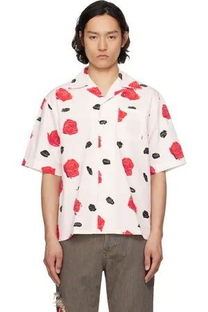 Marni Chemise blanche en popeline épaisse à motif fleuri