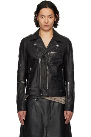 Rick Owens Blouson Stooges noir en cuir à poche Bauhaus - Hollywood