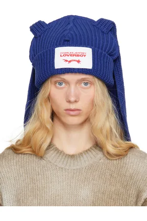 Charles Jeffrey Loverboy Bonnet épais bleu à appliqués à oreille