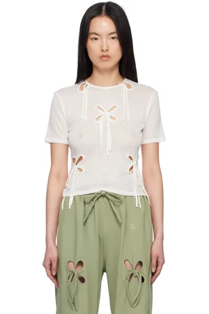 J.KIM T-shirt blanc à découpes florales