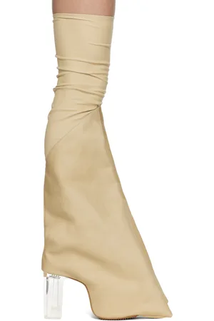 Rick Owens Bottes hautes Taco Kiss beiges - Hollywood