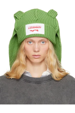 Charles Jeffrey Loverboy Bonnet épais vert à appliqués d