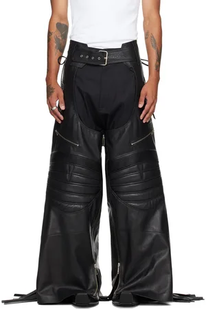 LU’U DAN Jambières Hell-Fire noires en cuir