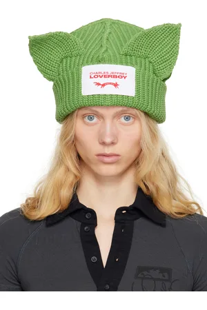Charles Jeffrey Loverboy Bonnet épais vert à appliqués à oreille