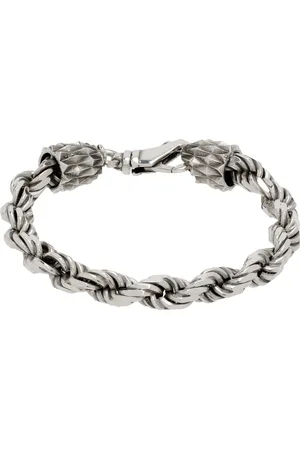 EMANUELE BICOCCHI Bracelet-chainette cordelette torsadé argenté