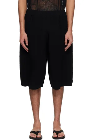 Issey Miyake Short Tight Twist noir en tricot de coton