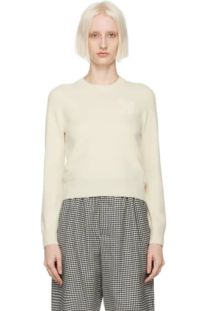 Comme des Garçons Pull blanc cassé à boucle à perles